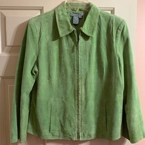 Genuine suede green jacket
